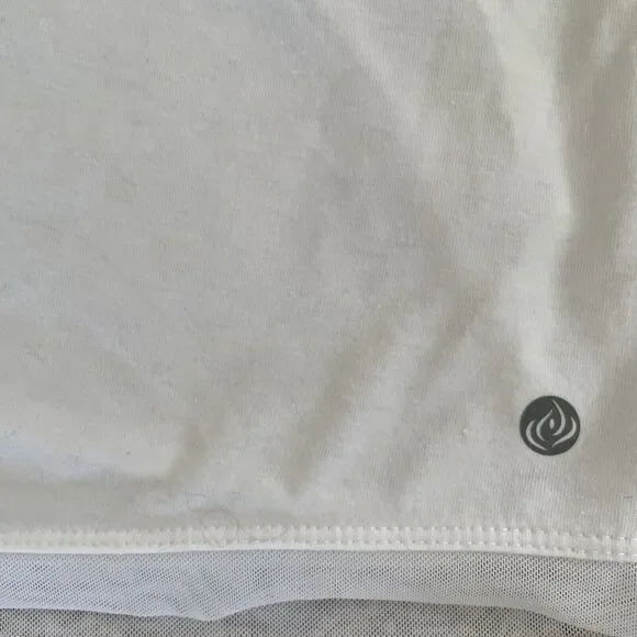 Apana Strappy Training‎ Tank Top Size SMALL White Mesh Hem Racerback Yoga - Picture 2 of 5